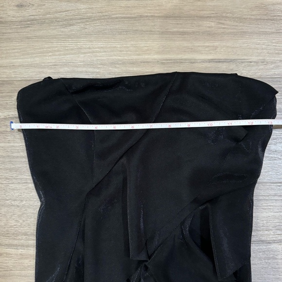 Jay Godfrey Black Steele Shimmer Crepe Strapless Gown Size 6 - Picture 13 of 15